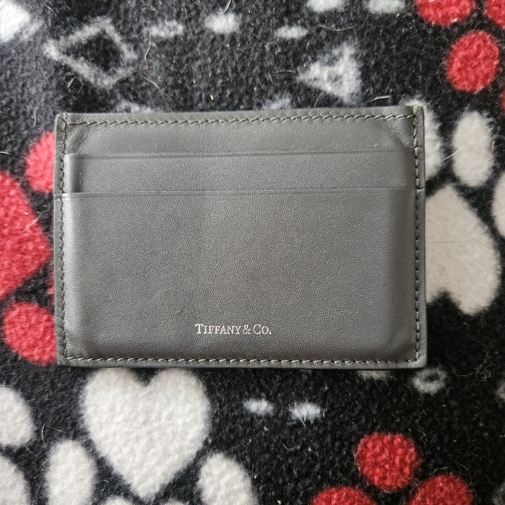Tiffany & Co. Charcoal Leather Card Holder